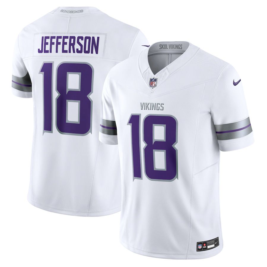 Men Minnesota Vikings #18 Jefferson White Nike Limited Alternate NFL Jersey->minnesota vikings->NFL Jersey